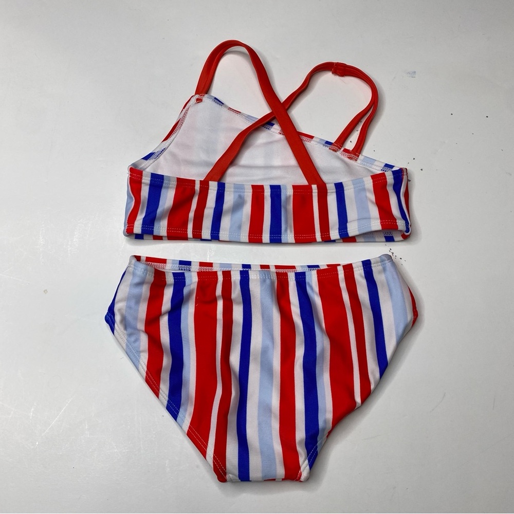 Cat & Jack, NWOT, girl’s size Small 6/7 red, white and blue bikini. - Picture 2 of 4